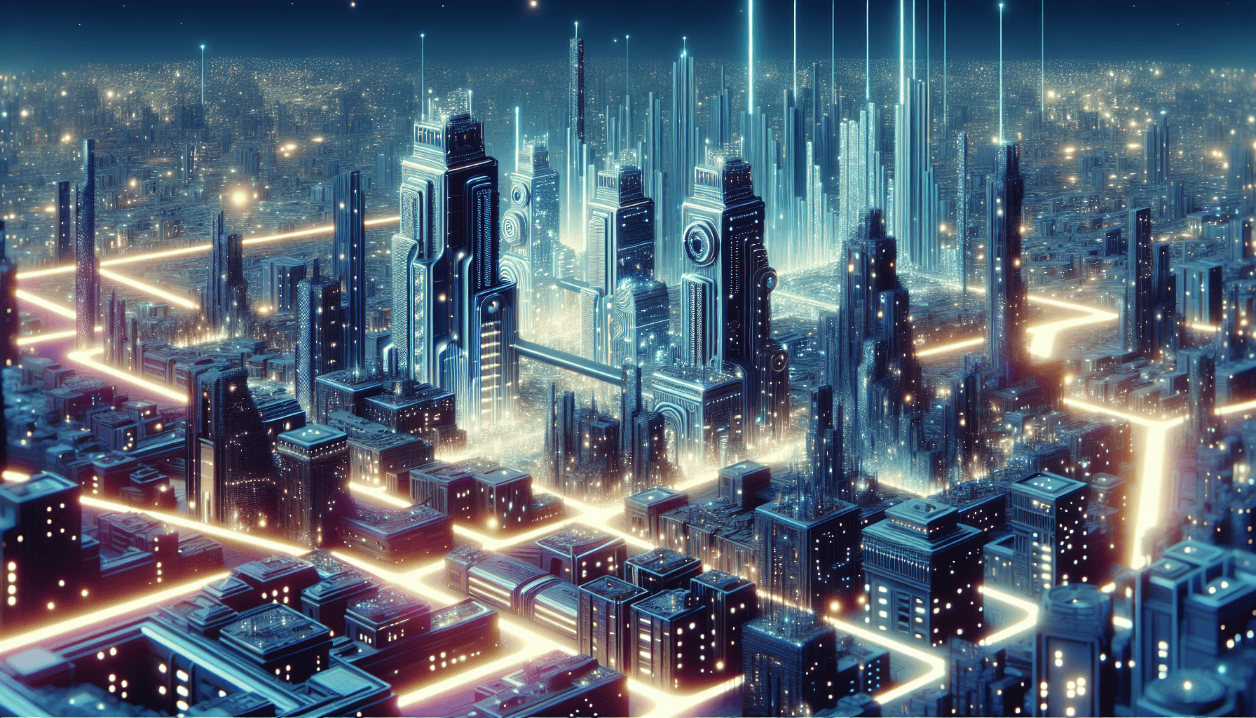 Concept art of futuristic cityscape